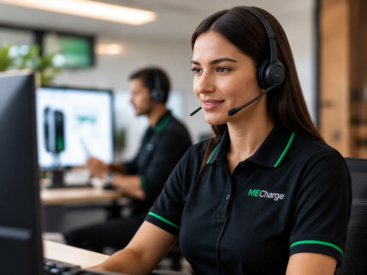 MECharge technical support specialist assisting customers
